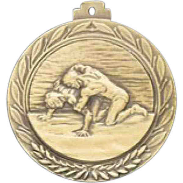 WRESTLING 2 MEDALLION with RIBBON - Pack of 100
