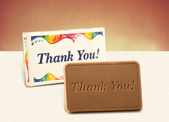 Picture of Chocolate Chocolate 300333 2 in. x 3 in. Thank You Chocolate Bar in Printed Box