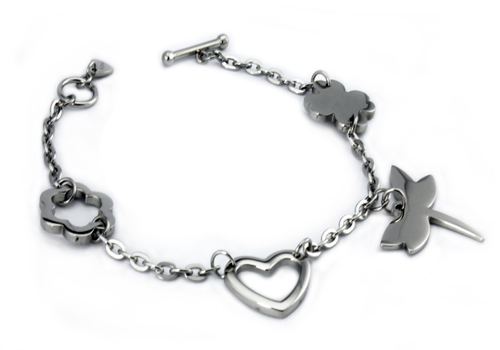 Picture of EWC B33040 Stainless Steel Multiple Charm Toggle Bracelet
