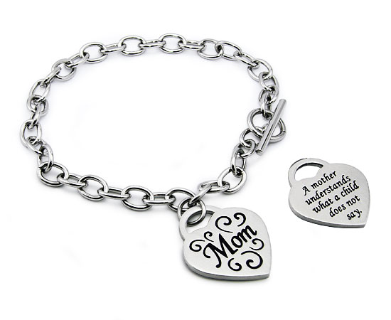 Picture of EWC B33004 Heart Tag Stainless Steel Bracelet