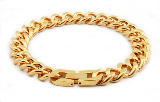 Picture of EWC B32024G Stainless Steel  in.Gold Plated in. Curb Link Bracelet