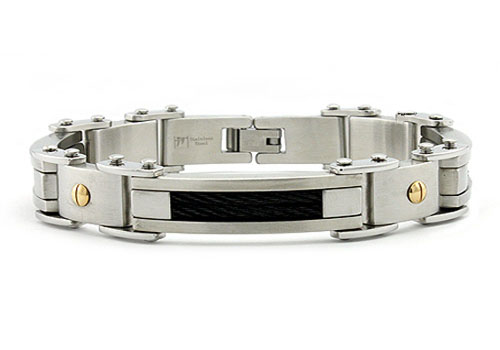 Picture of EWC B30282B Stainless Steel Mens Cable Link Bracelet