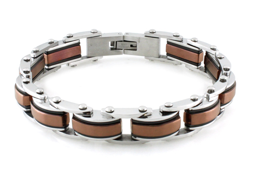 Picture of EWC B32226C Stainless Steel Tri-Tone Link Bracelet