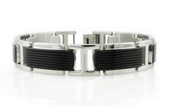 Picture of EWC B32158 Stainless Steel Mens Link Bracelet 8.5 in.