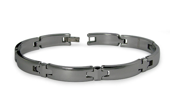 Picture of EWC B10038 8.75&quot;L Gunmetal Tungsten Bar Link Bracelet