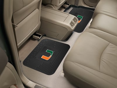 Picture of Fanmats 12287 University of Miami Backseat Utility Mats 2 Pack 14 in. x 17 in.