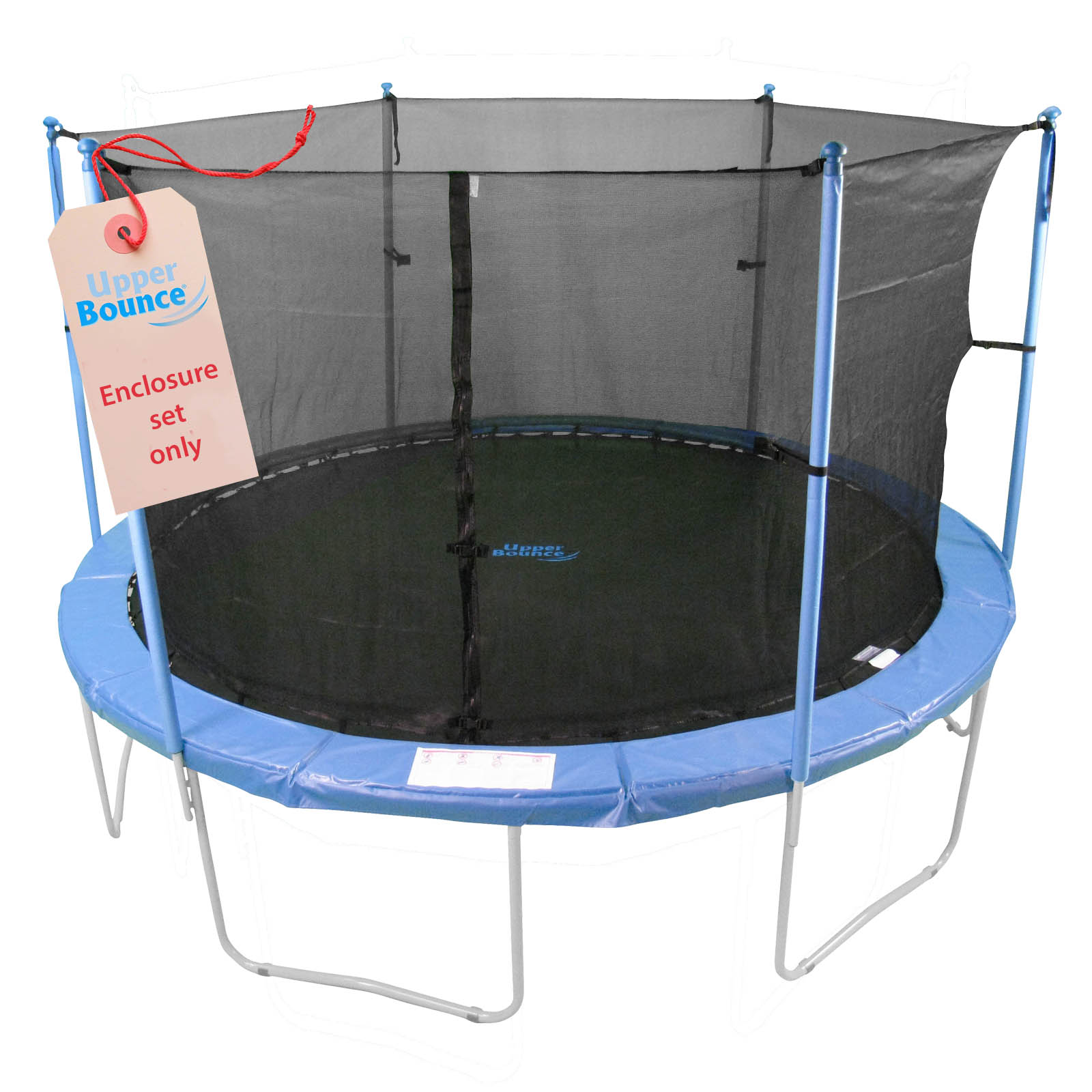 Upper Bounce  Upper Bounce 8 Pole Trampoline Enclosure Set to fit 15 FT. Trampoline Frames with set of 4 or 8 W-Shaped Legs - Trampoline Not Included