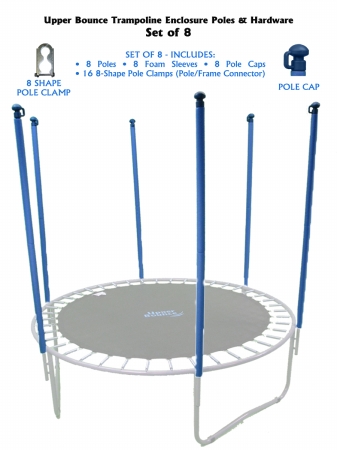 Picture of Upper Bounce UBHWD-PS8 Upper Bounce Trampoline Enclosure Poles &amp; Hardware Set of 8 - Net Sold Separately