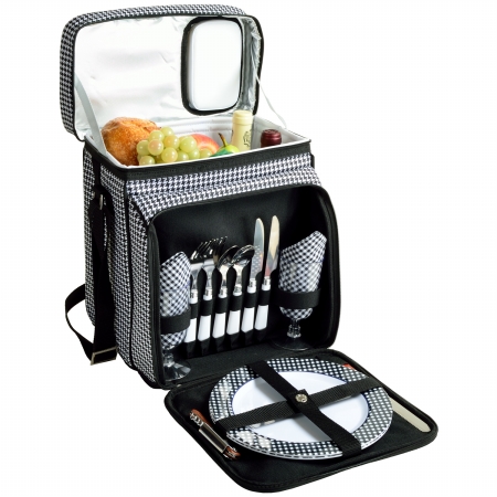 Picture of Picnic at Ascot 526-HTPicnic Cooler for Two -Houndstooth Collection