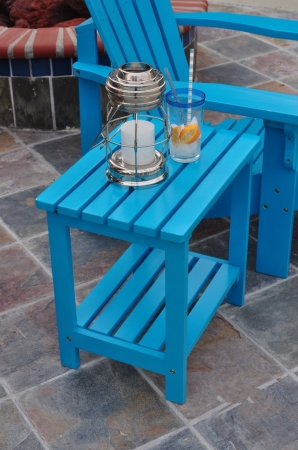 Shineco 4104TQ Outdoor Rectangular Side Table - Turquoise
