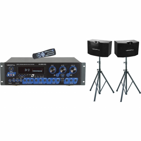 Picture of VOCOPRO ASP3808II 300W Digital Karaoke Receiver Mixing Amplifier with Speaker Package