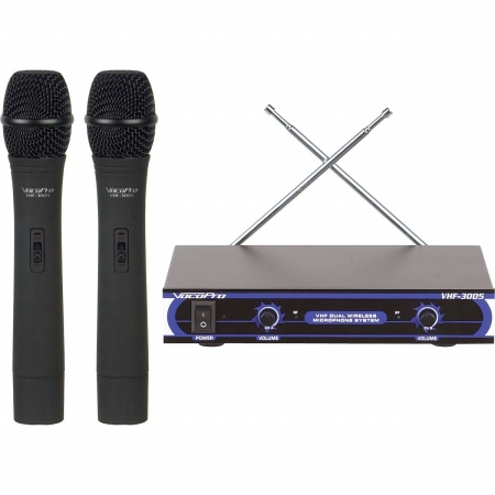 VHF3005-3 Dual Channel VHF Wireless Microphone System -  Vocopro, VHF30053