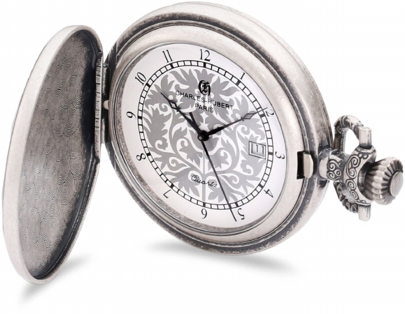 Picture of Charles-Hubert Paris 3924 Antique Silver Plated Antique Silver Dial with Date Pocket Watch