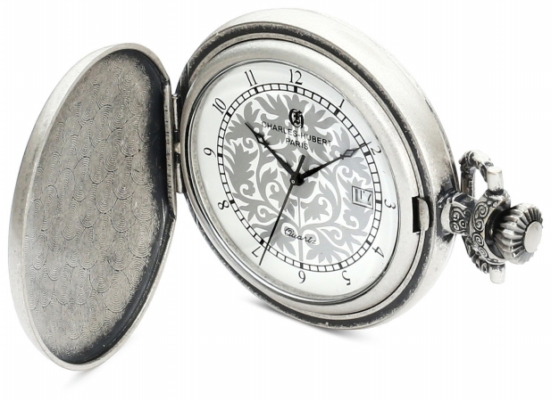 Picture of Charles-Hubert Paris 3926 Antique Silver Plated Antique Silver Dial with Date Pocket Watch