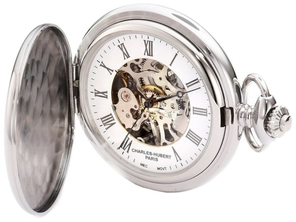 Picture of Charles-Hubert Paris 3917 Stainless Steel White Dial Mechanical Pocket Watch