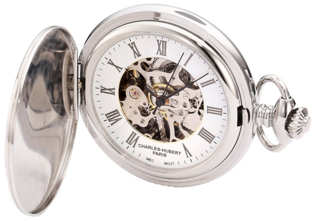Picture of Charles-Hubert Paris 3919 Stainless Steel White Dial Mechanical Pocket Watch