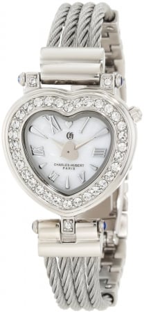 Picture of Charles-Hubert Paris 6780-W Stainless Steel Wire Bangle White MOP Dial Watch