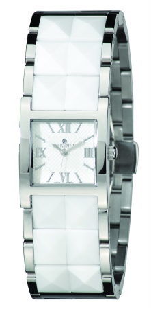 Picture of Charles-Hubert Paris 6787-W Womens Stainless Steel White Ceramic Band Quartz Watch