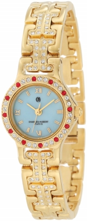 Picture of Charles-Hubert Paris 6791-G Gold-Plated Light Blue MOP Dial with 4 Interchangeable Bezels Watch