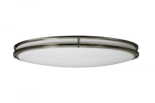 Picture of Efficient Lighting EL-855-2T8 Contemporary Round Flushmount  Brushed Nickel Finish with Acrylic Diffuser