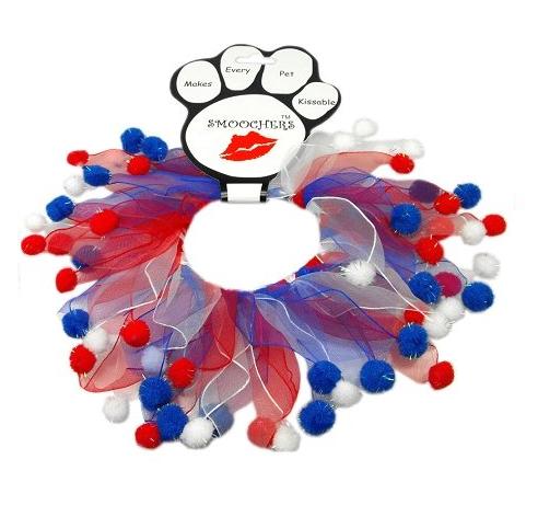Picture of Mirage Pet Products 76-06  Lg Red  White and Blue Fuzzy Smoochers Large RWB