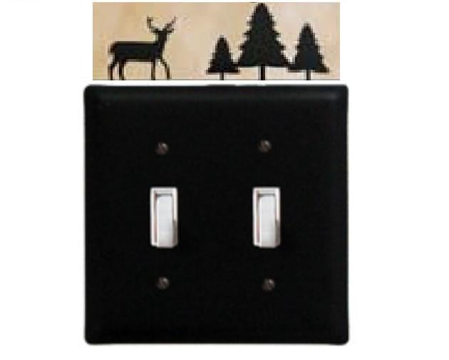 Picture of Village Wrought Iron ESS-203 Deer with Trees Switch Cover Double