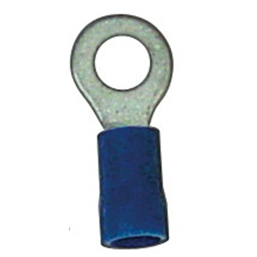16 - 14 Gauge Blue Ring Terminals - 100 per Bag