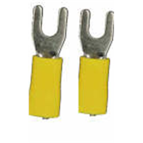 Picture of XSCORP ST8Y 10 - 12 Gauge Yellow Spade Terminals - 100 per Bag