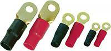 Picture of XSCORP RT4R 4 Gauge Ring Terminal Gold - Red Sleeve