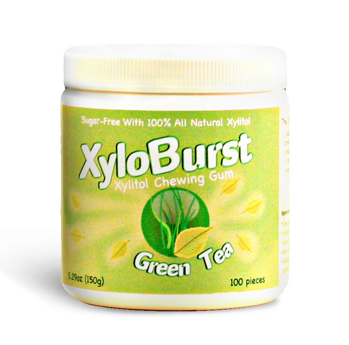 Picture of Xyloburst XYB207 100ct Green Tea Gum Jar 5.29 oz