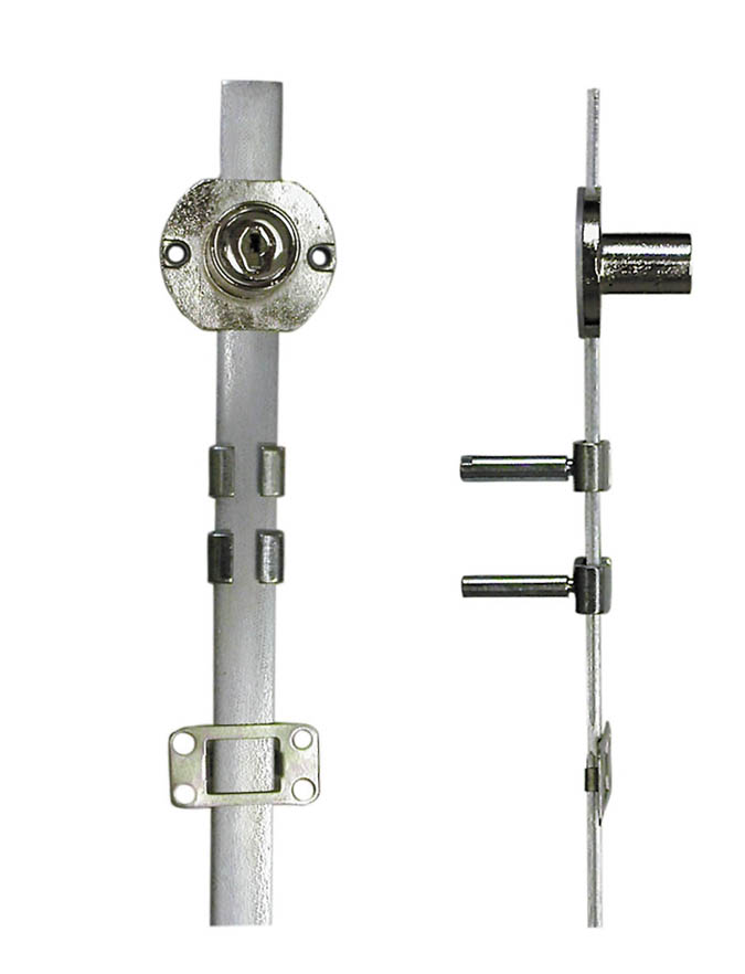 N8090 14A 415 Key 415 Disc Tumbler Gang Lock  Bright Nickel