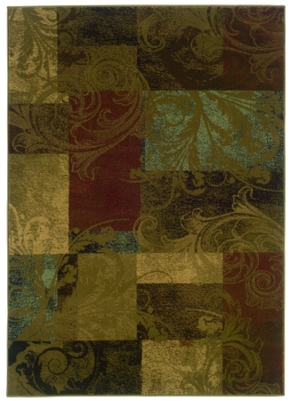 Oriental Weavers Hudson 036G1 10x13  Rectangle - Green/ Red-Polypropylene