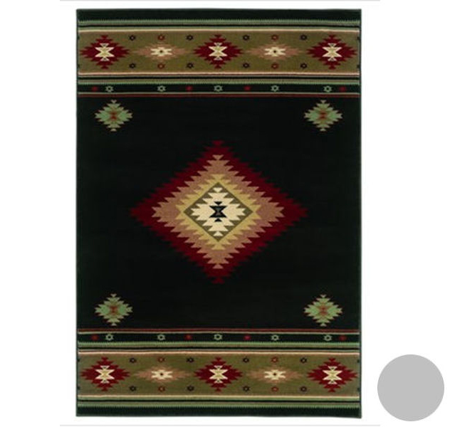 Oriental Weavers Hudson 087G1 8' Round  Round - Black/ Green-Polypropylene