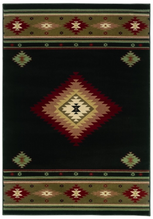 Oriental Weavers Hudson 087G1 10x13 Rectangle - Black/ Green-Polypropylene