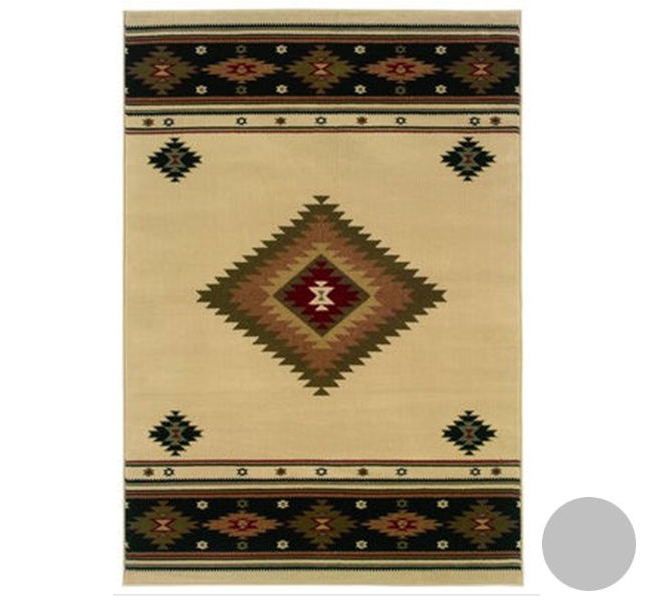 Oriental Weavers Hudson 087I1 8' Round Round - Beige/ Green-Polypropylene