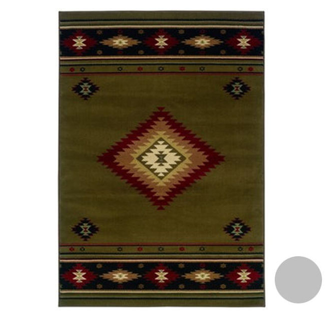 Oriental Weavers Hudson 087J1 8' Round Round - Green/ Red-Polypropylene