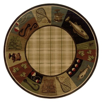 Oriental Weavers Hudson 1065B 8' Round Round - Beige/ Black-Polypropylene