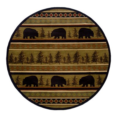 Oriental Weavers Hudson 1066A 8' Round Round - Black/ Beige-Polypropylene
