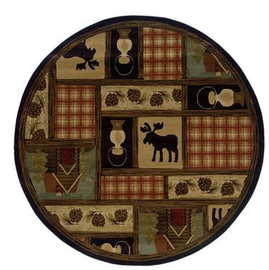 Oriental Weavers Hudson 1067A 8' Round  Round - Brown/ Red-Polypropylene