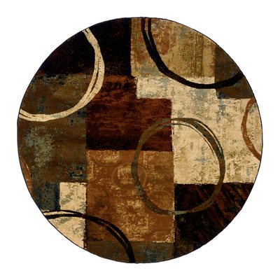Oriental Weavers Hudson 2544B 8' Round  Round - Brown/ Black-Polypropylene