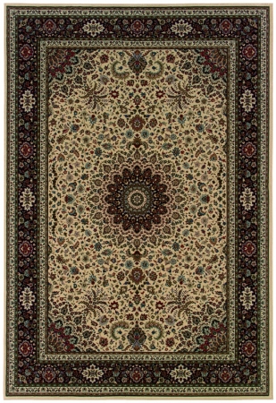 Oriental Weavers Ariana 095I8 8x11 Rectangle - Ivory/ Black-Polypropylene