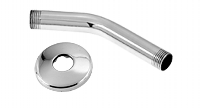 5 in. x 6 in. Shower Arm with Sure Grip Flange - Powder Coat White -  DeluxDesigns, DE4201072