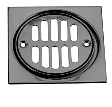 D313-26 Shower Strainer Set Square with Crown - Polished Chrome