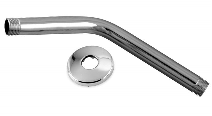 5 in. x 10 in. Shower Arm with Sure Grip Flange - Powder Coat Flat Black -  DeluxDesigns, DE3277876