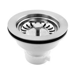 Plastic Push-Pull Kitchen Sink Strainer - Polished Chrome