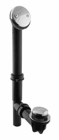 1.5 in. Black Tubular Tip Toe Bath Waste - Polished Chrome