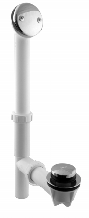 1.5 in. White Tubular Tip Toe Bath Waste - Polished Chrome