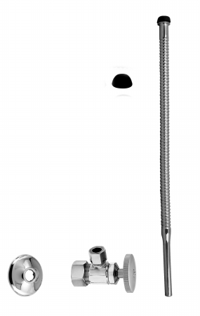 D105K15-01 .5 in. Nominal x .38 in. x 15 in. Round Handle Corrugated Riser Kit - PVD Polished Brass