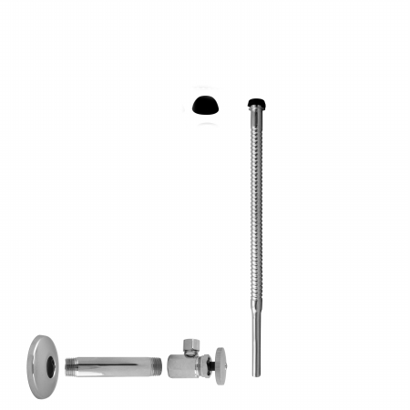 5 in. IPS x .38 in. x 12 in. Corrugated Riser Kit - Polished Chrome