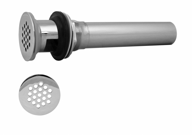 Grid Strainer Lav Drain with Overflow Holes - Polished Chrome